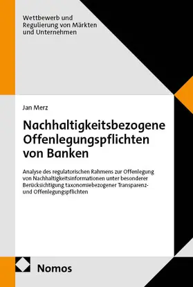 Merz |  Nachhaltigkeitsbezogene Offenlegungspflichten von Banken | eBook | Sack Fachmedien