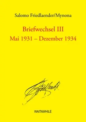 Friedlaender / Geerken / Thiel |  Briefwechsel III | Buch |  Sack Fachmedien