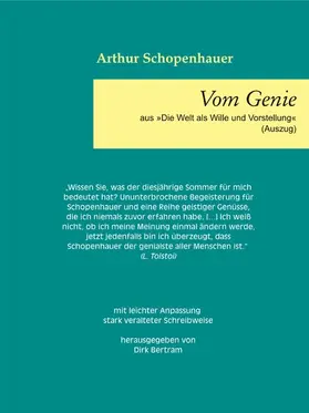 Schopenhauer / Bertram |  Vom Genie | eBook | Sack Fachmedien