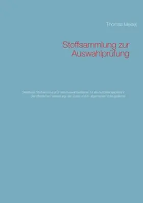 Meisel |  Stoffsammlung zur Auswahlprüfung | Buch |  Sack Fachmedien