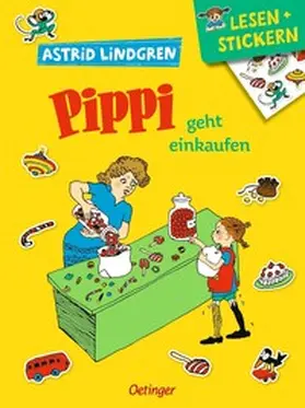 Lindgren |  Lesen + Stickern. Pippi geht einkaufen | Buch |  Sack Fachmedien