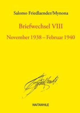 Friedlaender / Geerken / Thiel |  Briefwechsel VIII | Buch |  Sack Fachmedien