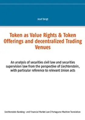 Bergt |  Token como Direitos de Valor & Token Offerings e Centros Comerciais Descentralizados | eBook | Sack Fachmedien