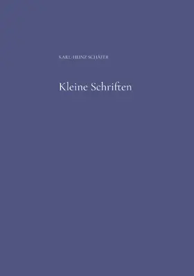 Schäfer |  Kleine Schriften | eBook | Sack Fachmedien