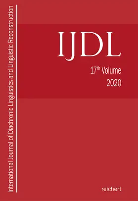 Hill / Kümmel / Schumacher |  International Journal of Diachronic Linguistics and Linguistic Reconstruction | Buch |  Sack Fachmedien