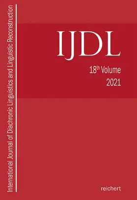 Hill / Kümmel / Schumacher |  International Journal of Diachronic Linguistics and Linguistic Reconstruction | Buch |  Sack Fachmedien