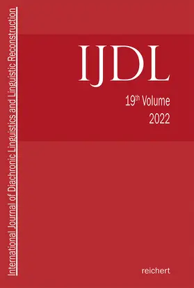 Hill / Kümmel / Schumacher |  International Journal of Diachronic Linguistics and Linguistic Reconstruction | Buch |  Sack Fachmedien