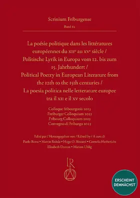 Borsa / Rohde / Bizzarri |  Politische Lyrik in Europa vom 12. bis zum 15. Jahrhundert | Buch |  Sack Fachmedien