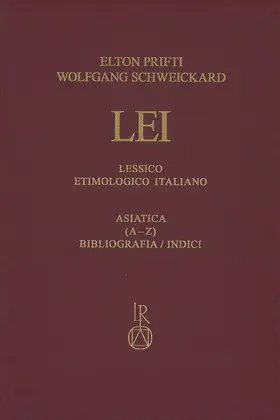 Prifti / Schweickard |  Lessico Etimologico Italiano Asiatica | Buch |  Sack Fachmedien