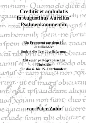 Zahn |  Creditis et ambulatis in Augustinus Aurelius' Psalmenkommentar | eBook | Sack Fachmedien