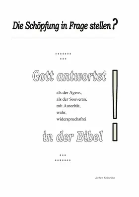 Schneider |  Die Schöpfung in Frage stellen? | eBook | Sack Fachmedien