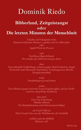 Riedo |  Bibberland, Zeitgeistangst oder Die letzten Minuten der Menschheit | eBook | Sack Fachmedien
