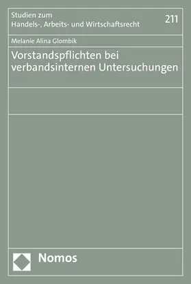 Glombik | Vorstandspflichten bei verbandsinternen Untersuchungen | Buch | 978-3-7560-0018-0 | sack.de