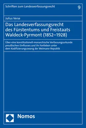 Verse |  Das Landesverfassungsrecht des Fürstentums und Freistaats Waldeck-Pyrmont (1852–1928) | Buch |  Sack Fachmedien