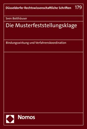 Botthäuser |  Die Musterfeststellungsklage | Buch |  Sack Fachmedien