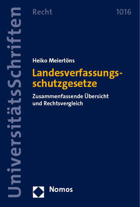 Meiertöns | Landesverfassungsschutzgesetze | Buch | 978-3-7560-0636-6 | sack.de