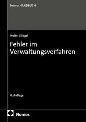 Hufen / Siegel | Fehler im Verwaltungsverfahren | Buch | 978-3-7560-1035-6 | sack.de