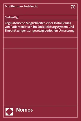 Igl |  Regulatorische Möglichkeiten einer Installierung von Patientenlotsen im Sozialleistungssystem und Einschätzungen zur gesetzgeberischen Umsetzung | Buch |  Sack Fachmedien