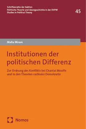 Miram |  Institutionen der politischen Differenz | Buch |  Sack Fachmedien