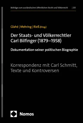 Glahé / Mehring / Rieß (†) | Der Staats- und Völkerrechtler Carl Bilfinger (1879-1958) | Buch | 978-3-7560-1442-2 | sack.de