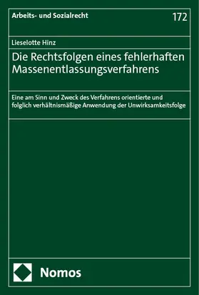 Hinz |  Die Rechtsfolgen eines fehlerhaften Massenentlassungsverfahrens | Buch |  Sack Fachmedien