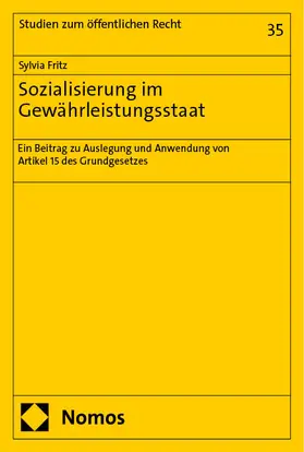 Fritz |  Sozialisierung im Gewährleistungsstaat | Buch |  Sack Fachmedien