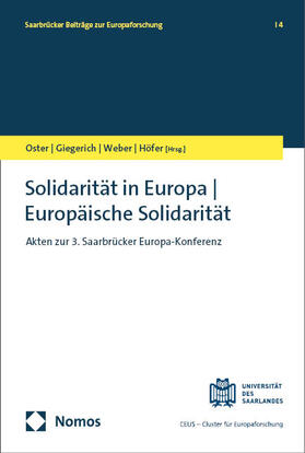 Oster / Giegerich / Weber |  Solidarität in Europa - Europäische Solidarität | Buch |  Sack Fachmedien