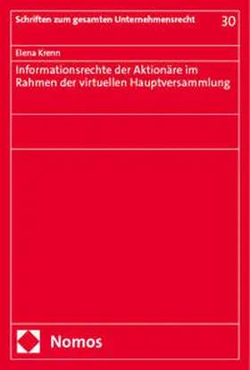 Krenn |  Informationsrechte der Aktionäre im Rahmen der virtuellen Hauptversammlung | Buch |  Sack Fachmedien