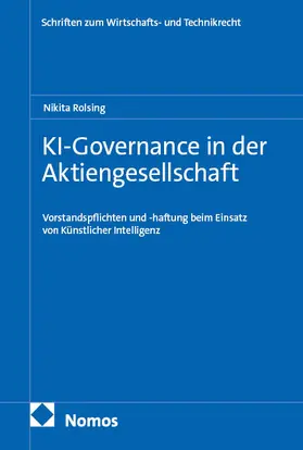 Rolsing |  KI-Governance in der Aktiengesellschaft | Buch |  Sack Fachmedien