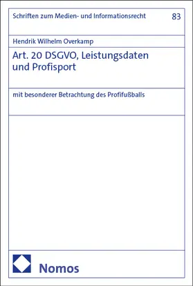 Overkamp | Art. 20 DSGVO, Leistungsdaten und Profisport | Buch | 978-3-7560-2002-7 | www.sack.de