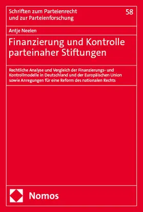 Neelen |  Finanzierung und Kontrolle parteinaher Stiftungen | Buch |  Sack Fachmedien