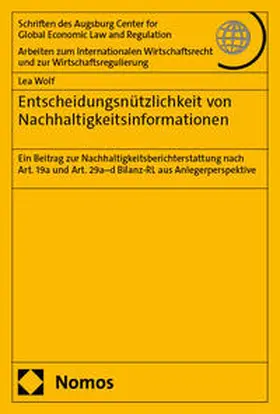 Wolf / Winter |  Entscheidungsnützlichkeit von Nachhaltigkeitsinformationen | Buch |  Sack Fachmedien