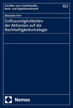 Harf |  Einflussmöglichkeiten der Aktionäre auf die Nachhaltigkeitsstrategie | Buch |  Sack Fachmedien