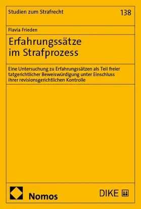 Frieden | Erfahrungssätze im Strafprozess | Buch | 978-3-7560-3081-1 | www.sack.de