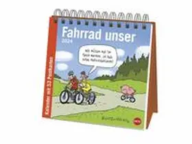  Butschkow: Fahrrad unser Premium-Postkartenkalender 2024. Kleiner Kalender zum Aufstellen mit wöchentlichem Cartoon als Postkarte zum Sammeln und Verschicken. | Sonstiges |  Sack Fachmedien