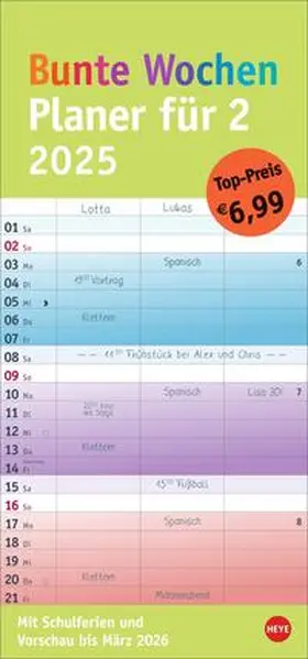 Bunte Wochen Planer für 2 2025 | Sonstiges | 978-3-7564-0602-9 | www.sack.de