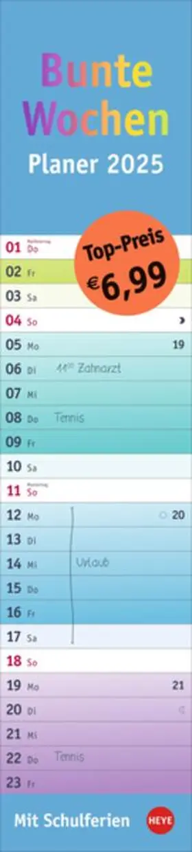 Bunte Wochen Langplaner 2025 | Sonstiges | 978-3-7564-0604-3 | www.sack.de