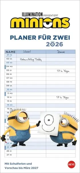  Minions Planer für zwei 2026 | Sonstiges |  Sack Fachmedien