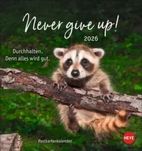 Heye |  Never give up! Postkartenkalender 2026 - Durchhalten. Denn alles wird gut. | Sonstiges |  Sack Fachmedien