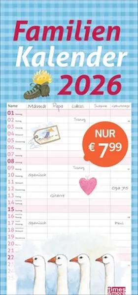  times&more Schaffner Familienplaner 2026 | Sonstiges |  Sack Fachmedien