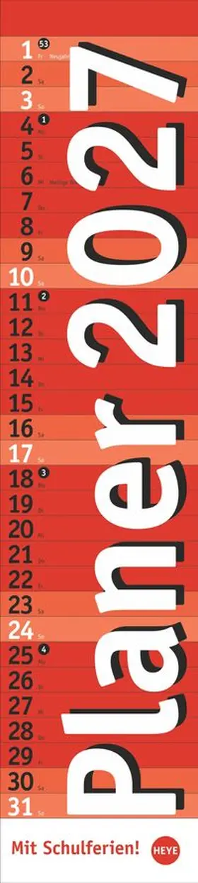 Heye |  Langplaner, rot 2027 | Sonstiges |  Sack Fachmedien