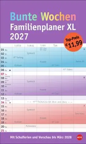 Bunte Wochen Familienplaner XL 2027 | Sonstiges | 978-3-7564-1614-1 | www.sack.de