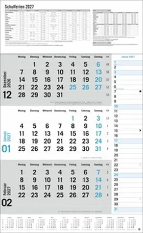 Heye |  3-Monats-Planer Klappfälzel 2027 | Sonstiges |  Sack Fachmedien