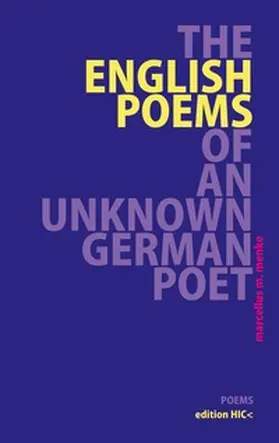 Menke |  The English Poems of an Unknown German Poet | Buch |  Sack Fachmedien