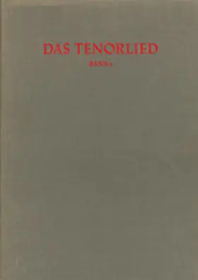  Répertoire International des Sources Musicales (RISM) / Das Tenorlied. Mehrstimmige Lieder in deutschen Quellen 1450-1580 | Buch |  Sack Fachmedien