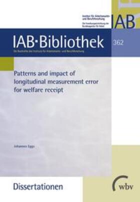 Eggs |  Patterns and impact of longitudinal measurement error for welfare receipt | Buch |  Sack Fachmedien