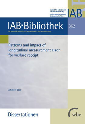 Eggs |  Patterns and impact of longitudinal measurement error for welfare receipt | eBook | Sack Fachmedien