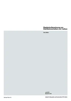 Müller |  Plastische Berechnung von Stahlbetonscheiben und -balken | Buch |  Sack Fachmedien