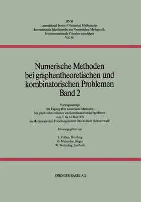 COLLATZ / WETTERLING / MEINARDUS |  Numerische Methoden bei graphentheoretischen und kombinatorischen Problemen | Buch |  Sack Fachmedien