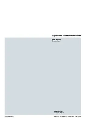 MENN / FELLMANN |  Zugversuche an Stahlbetonscheiben | Buch |  Sack Fachmedien